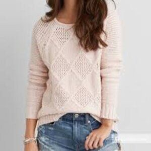 AEO American Eagle Light Pink Wool Knit Sweater - M